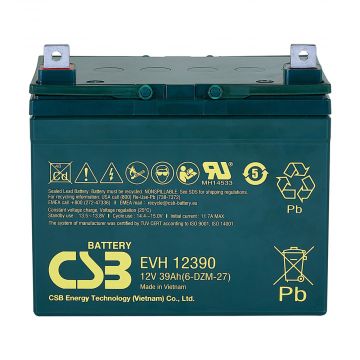 CSB EVH12390 (12V 39Ah) Electric Vehicle H VRLA AGM Battery
