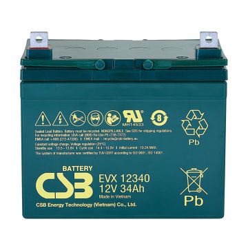 CSB EVX12340 (12V 34Ah) Electric Vehicle X VRLA AGM Battery