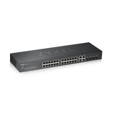 Zyxel GS1920-24v2 28-Port GbE Smart Managed Switch with 4x Gigabit RJ-45/SFP Combo Ports - 01