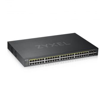 Zyxel GS1920-48HPv2 50-Port GbE Smart Managed PoE+ Switch with 4x Gigabit RJ-45/SFP Combo Ports (375W) - 01