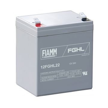 FIAMM 12FGHL22 Long-Life High-Rate Performance (10-Year) VRLA Battery (12V 5Ah)