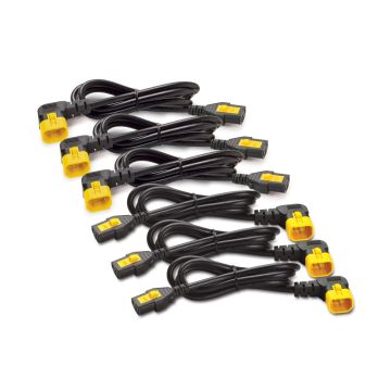 APC AP8702R-WW Power Cord Kit (6 ea), Locking, C13 to C14 (90 Degree), 0.6m