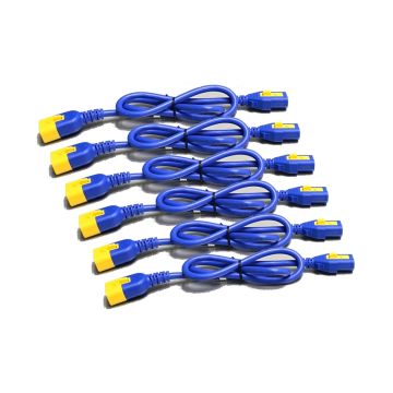 APC AP8702S-WWX590 Power Cord Kit (6 ea), Locking, C13 to C14, 0.6m, Blue - 01