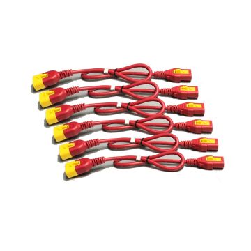 APC AP8704S-WWX340 Power Cord Kit (6 ea), Locking, C13 to C14, 1.2m, Red - 01