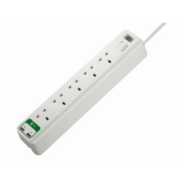 APC PM5U-UK Home/Office SurgeArrest 5 Outlets with 5V, 2.4A 2 Port USB Charger 230V, UK - 01