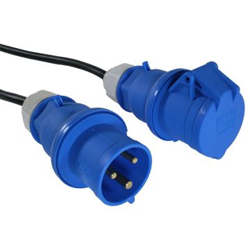 3m 32A 2 Pin & Earth Male to Female Extension - 3 x 4mm
