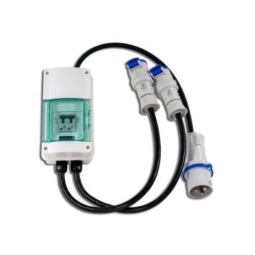 32A Commando Splitter 32A Plug - 2x16A Sockets + 2x16A MCBs
