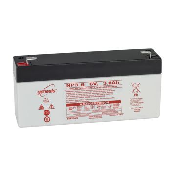 EnerSys Genesis NP3-6 (6V 3Ah) General Use AGM VRLA Battery - 01