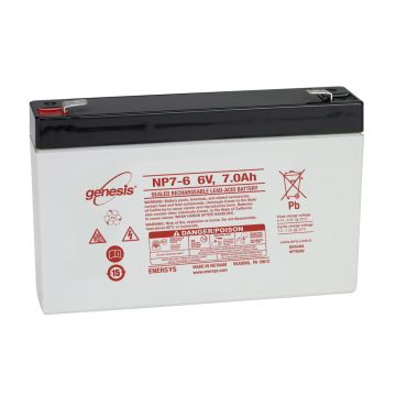 EnerSys Genesis NP7-6 (6V 7Ah) General Use AGM VRLA Battery - 01