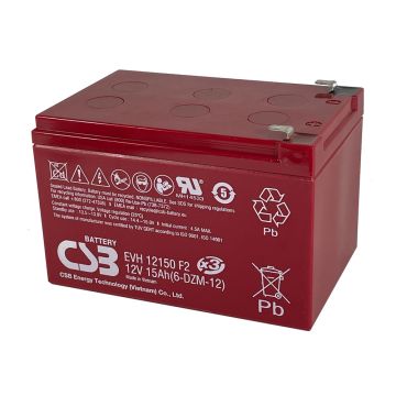 CSB EVH12150F2 (12V 15Ah) Electric Vehicle H VRLA AGM Battery