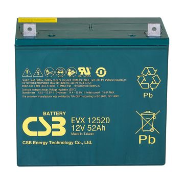 CSB EVX12520 (12V 52Ah) Electric Vehicle X VRLA AGM Battery
