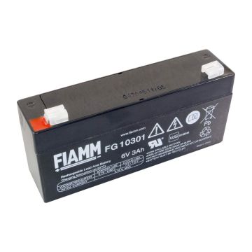 FIAMM FG10301 General Purpose (5-Year) VRLA Battery (6V 3Ah)