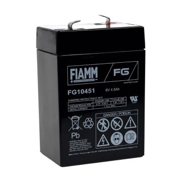 FIAMM FG10451 General Purpose (5-Year) VRLA Battery (6V 4.5Ah)