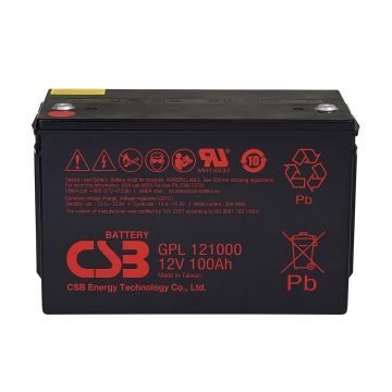 CSB GPL121000 (12V 100Ah) General Purpose & Long-Life VRLA AGM Battery