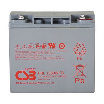CSB HRL1280W (12V 20Ah) High-Rate & Long-Life VRLA AGM Battery
