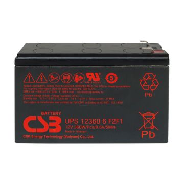 CSB UPS12360-6F2F1 (12V 7Ah) Slim UPS VRLA AGM Battery