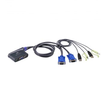 ATEN CS62US 2-Port USB VGA/Audio Cable KVM Switch (0.9m) - 01