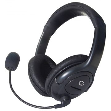 CONNEkT Gear HP512 Stereo PC On-Ear Headset with Boom Mic and Volume Control - Black - 01
