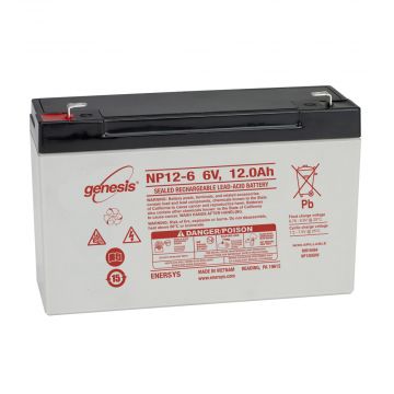 EnerSys Genesis NP12-6 (6V 12Ah) General Use AGM VRLA Battery - 01