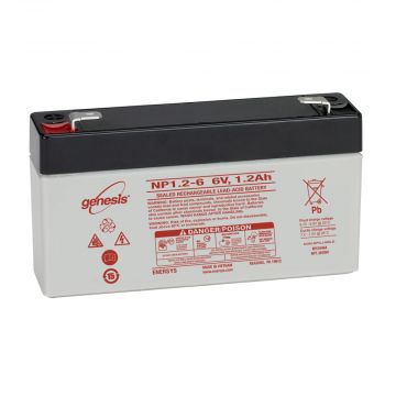 EnerSys Genesis NP1.2-6 (6V 1.2Ah) General Use AGM VRLA Battery - 01