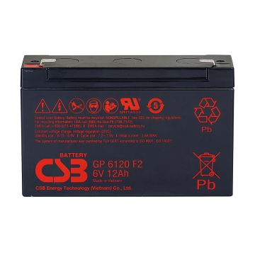 CSB GP6120F2 (6V 12Ah) General Purpose VRLA AGM Battery