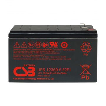 CSB UPS12360-6F2F1 (12V 7Ah) Slim UPS VRLA AGM Battery