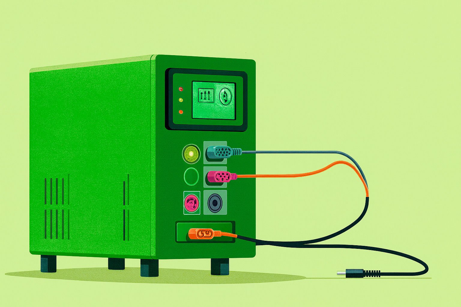 Illustrated UPS with a green tint